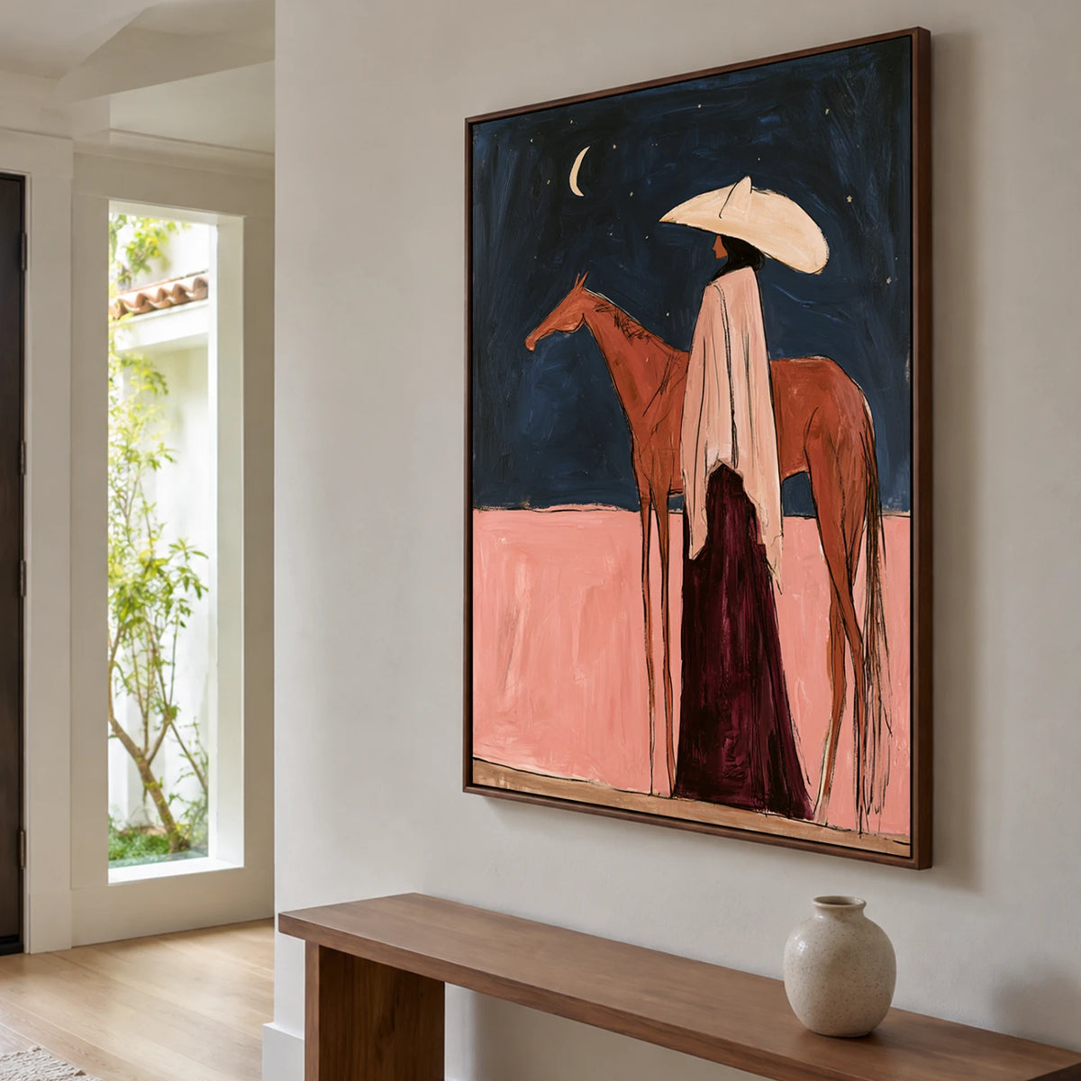 Vintage Americana Art | Moonlit Plains