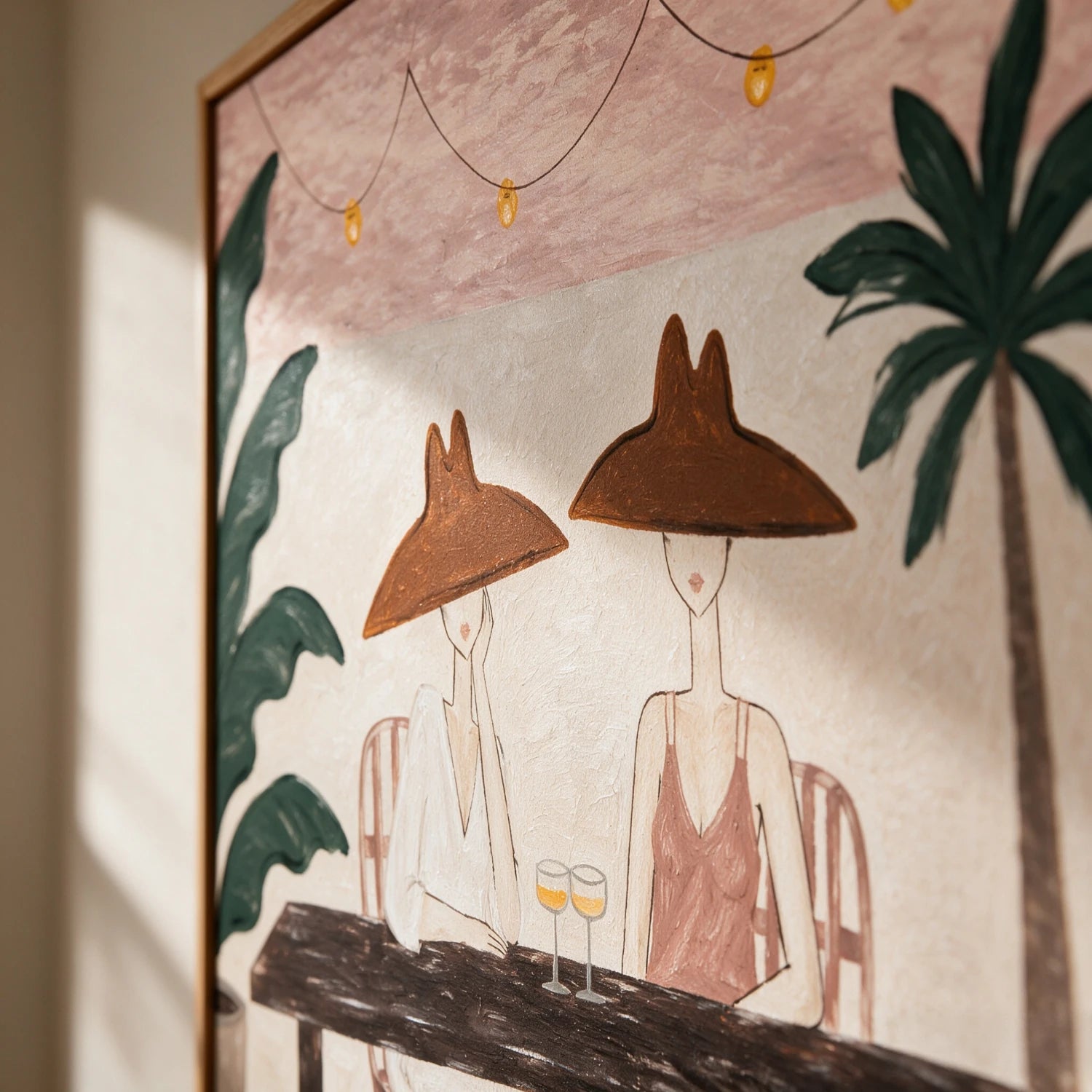Vintage Americana Art | Conversation Under Palms