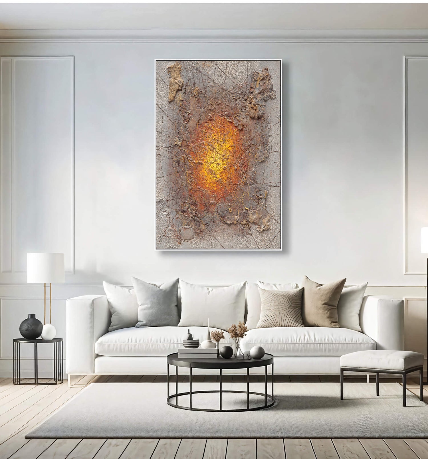 Wabi-Sabi Art | Cracked Amber Burst