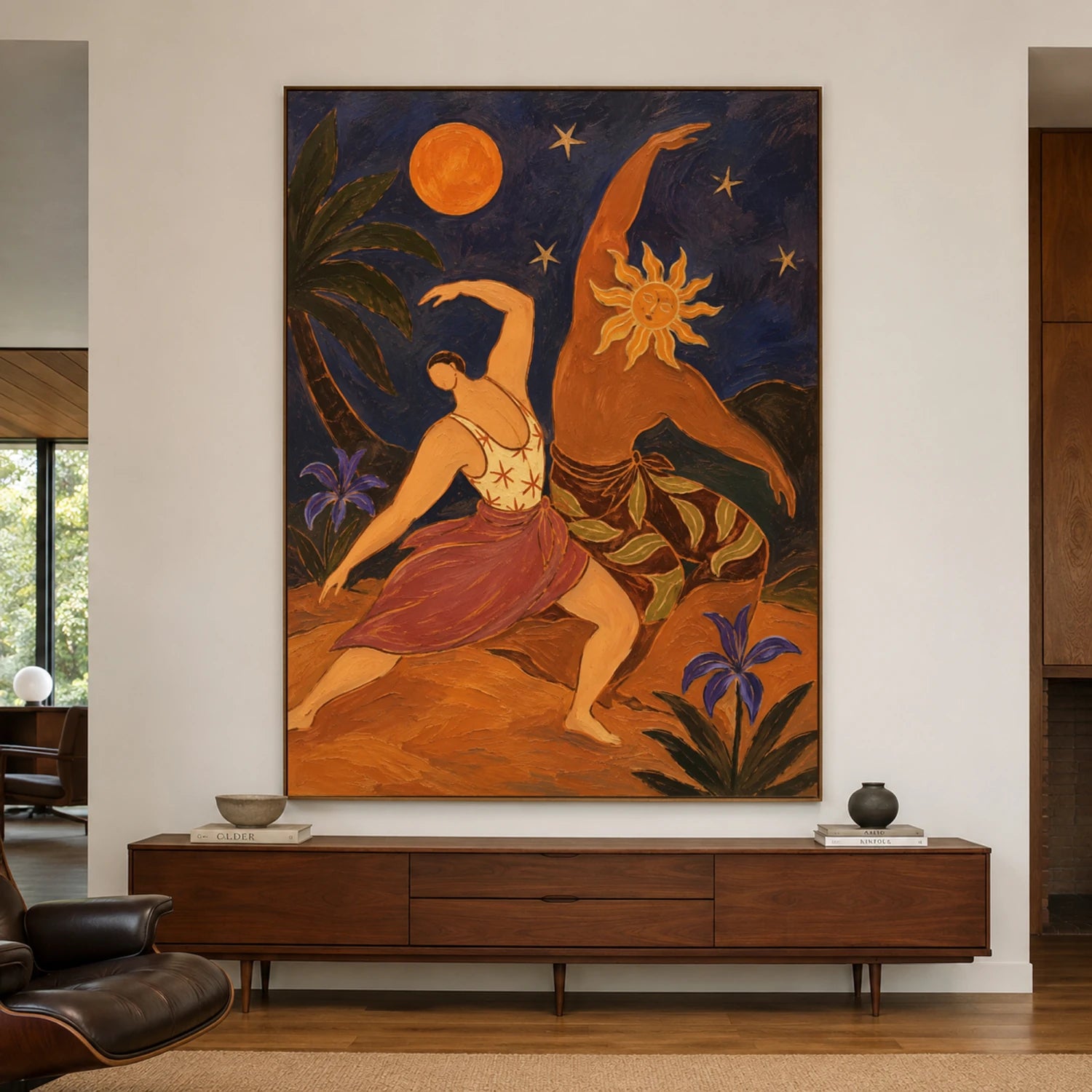 Vintage Americana Art | Sun‑Moon Reverence