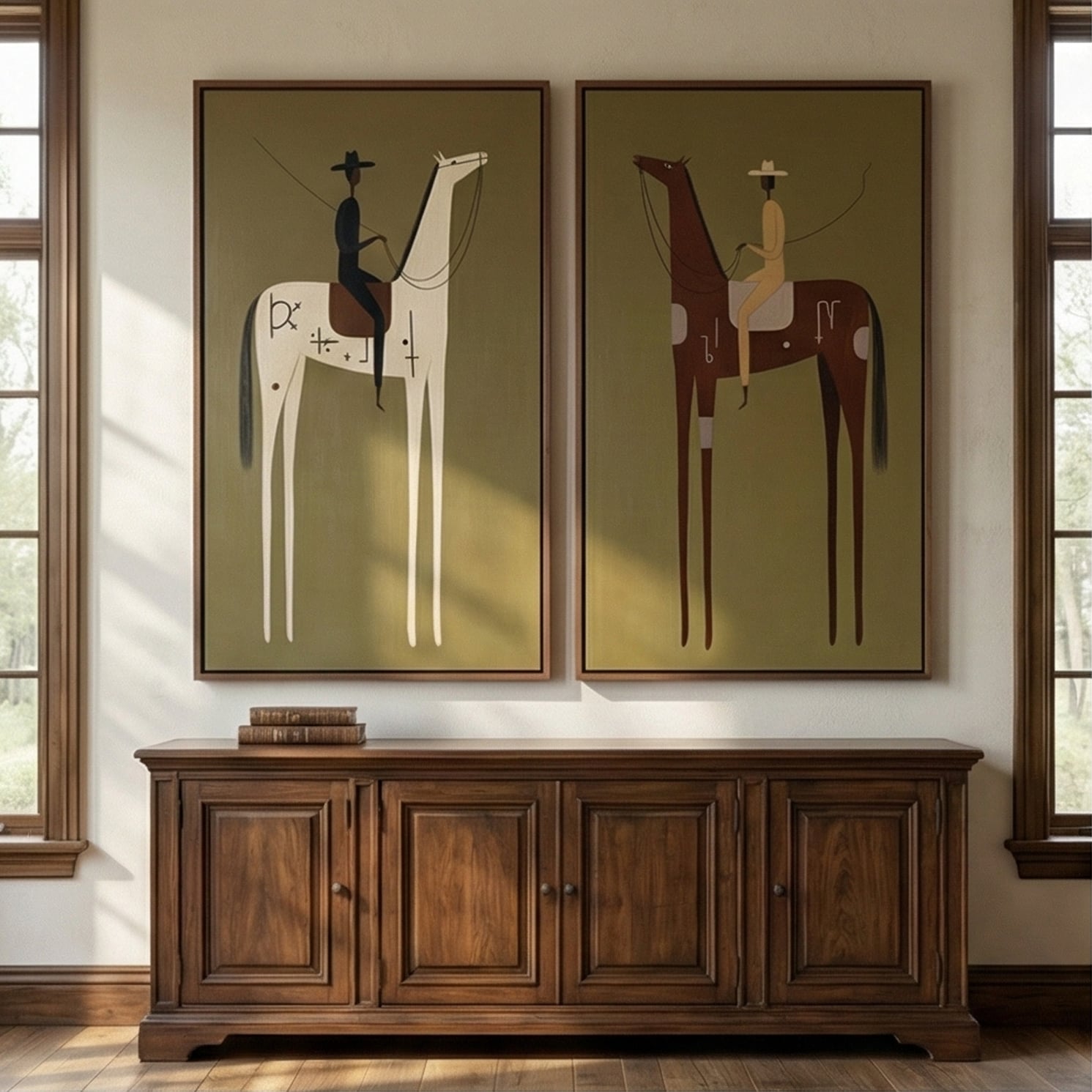 Vintage Americana Art |  Guardians' Pause
