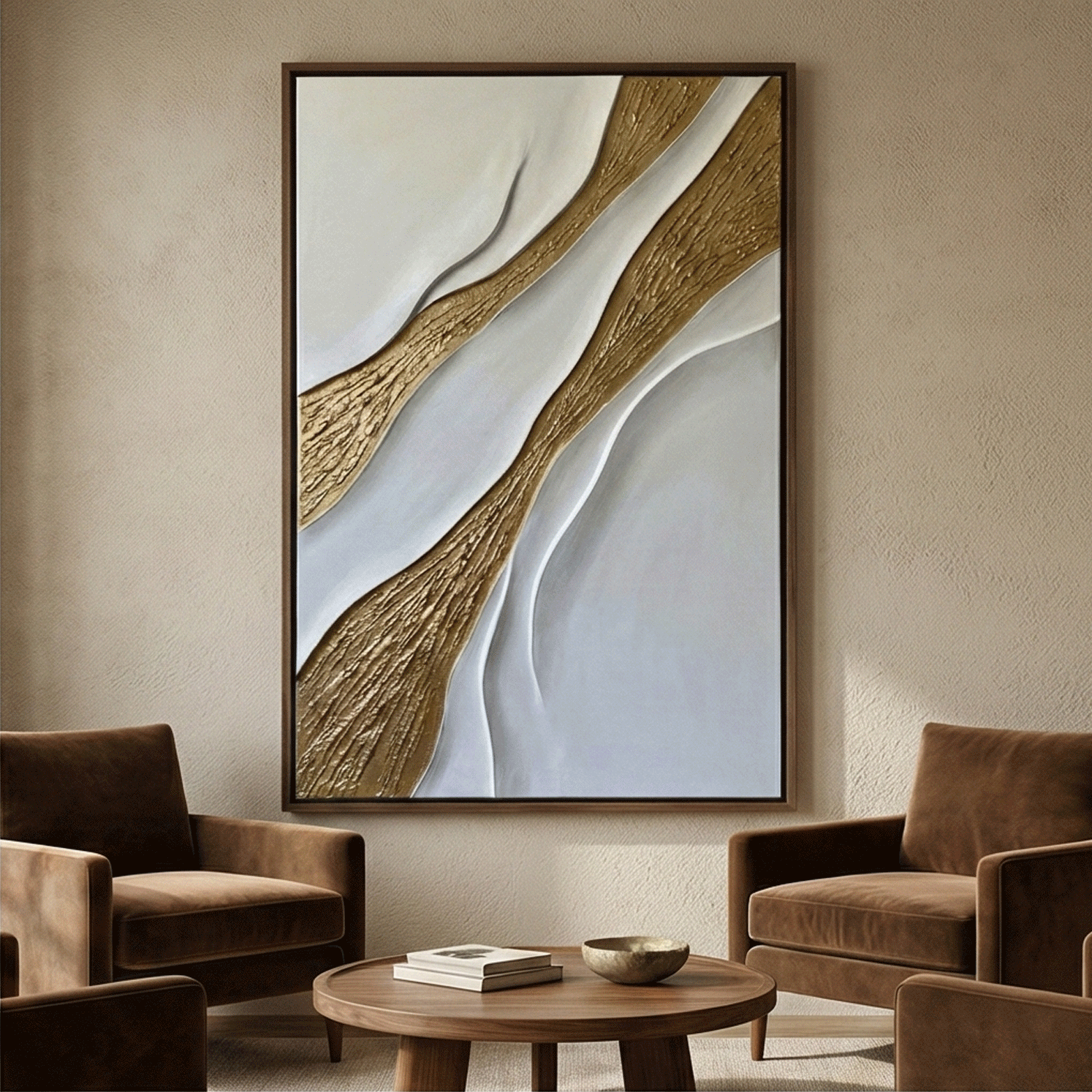 Contemporary Luxe Art | Textured Gold