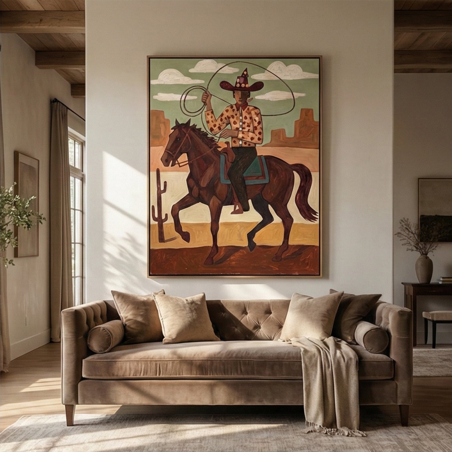 Vintage Americana Art | Canyon Lasso