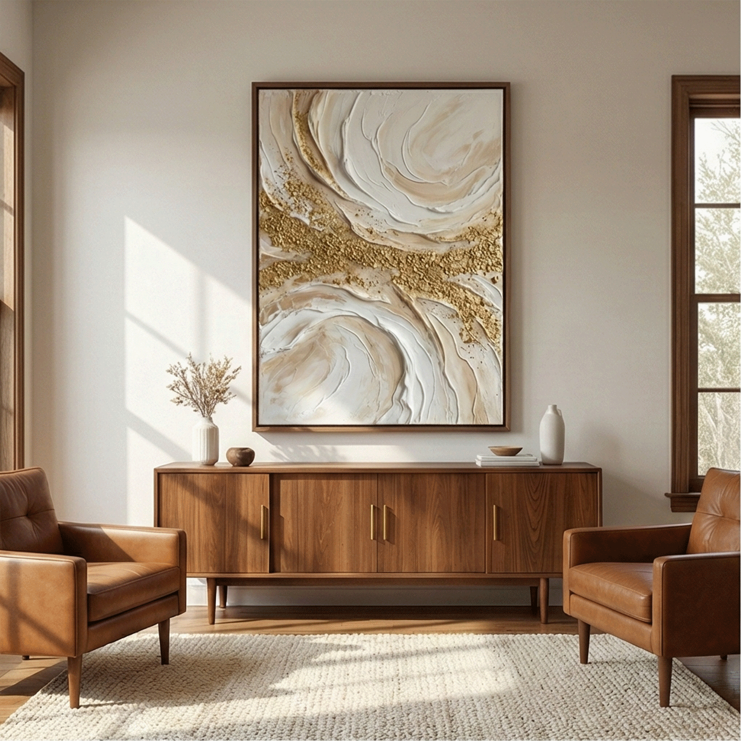 Contemporary Luxe Art | Golden Swirl