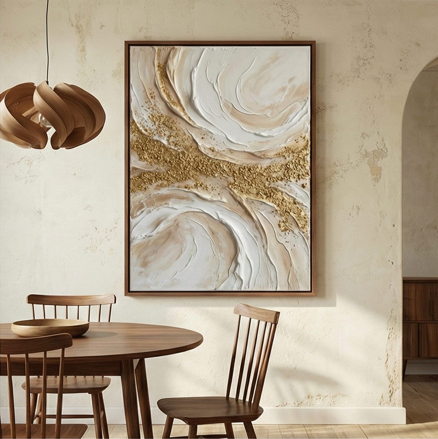 Contemporary Luxe Art | Golden Swirl