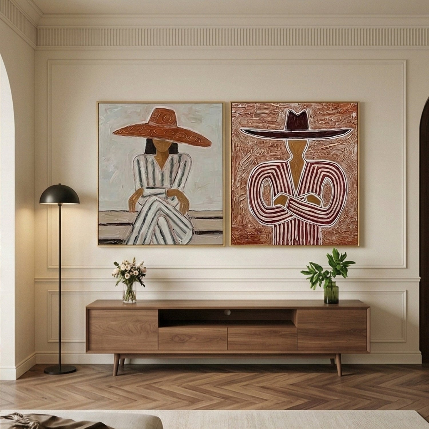 Vintage Americana Art | Duet in Ochre