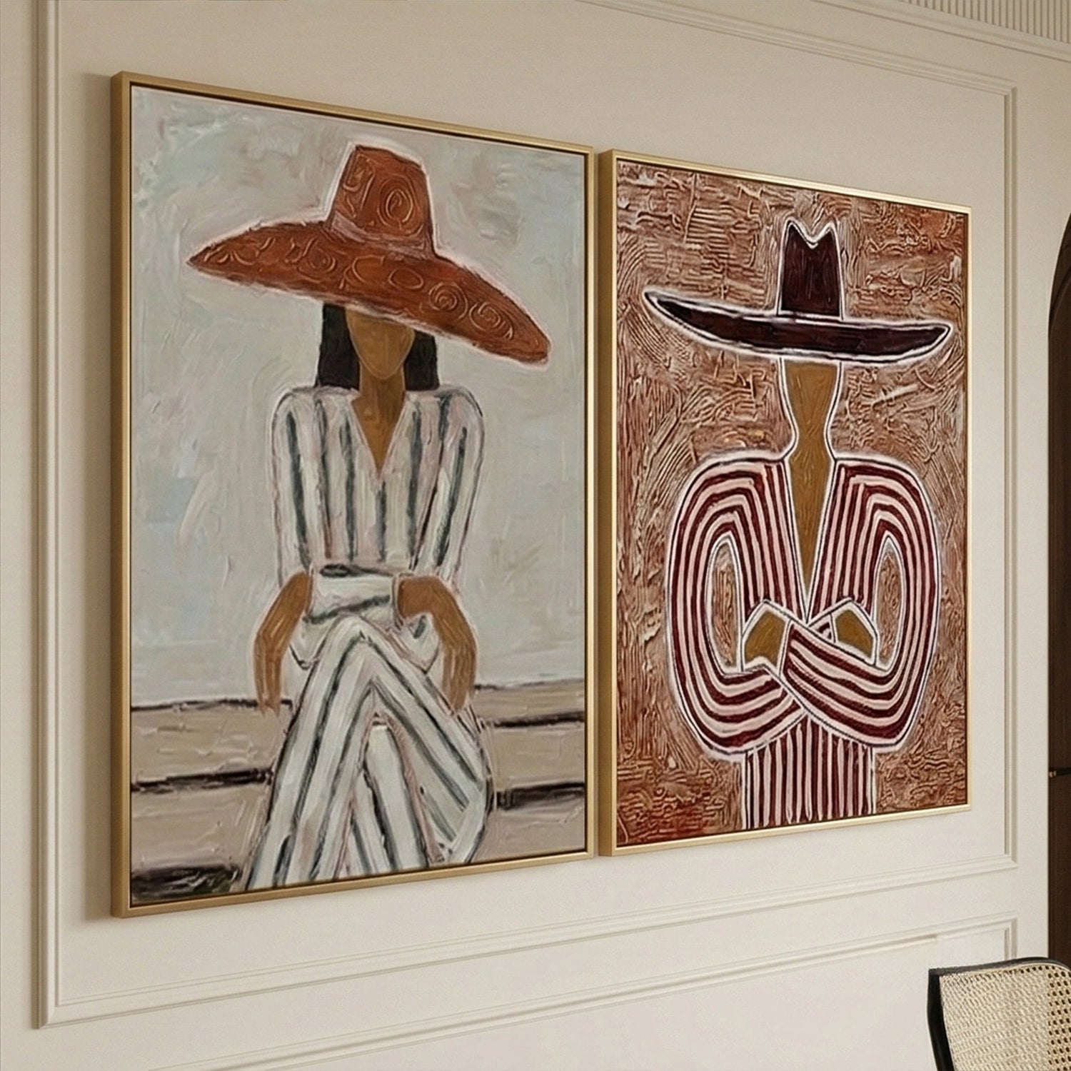 Vintage Americana Art | Duet in Ochre