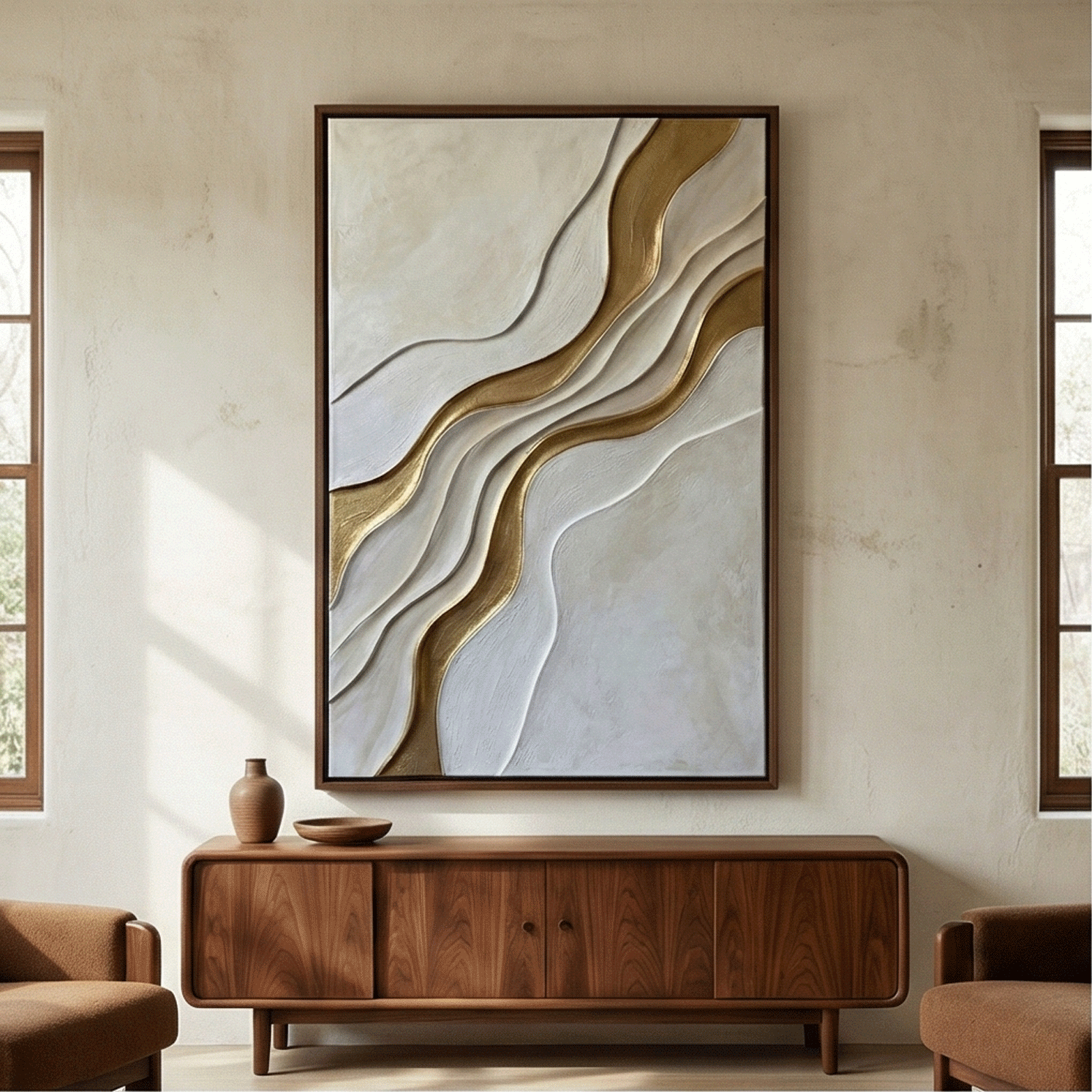 Contemporary Luxe Art | Golden Waves