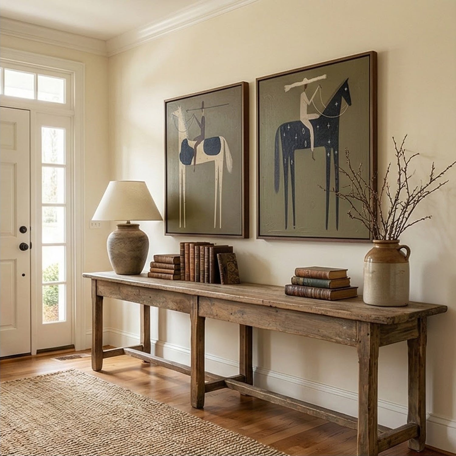 Vintage Americana Art | Horsemen Duet