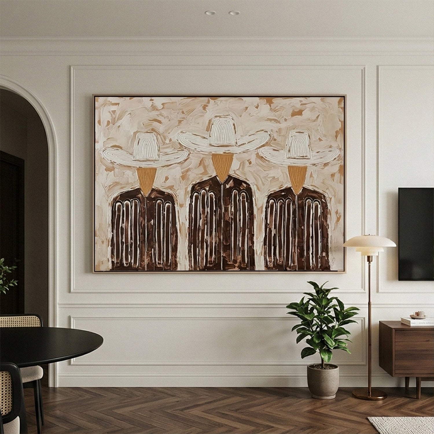 Vintage Americana Art |Trinity in Linen