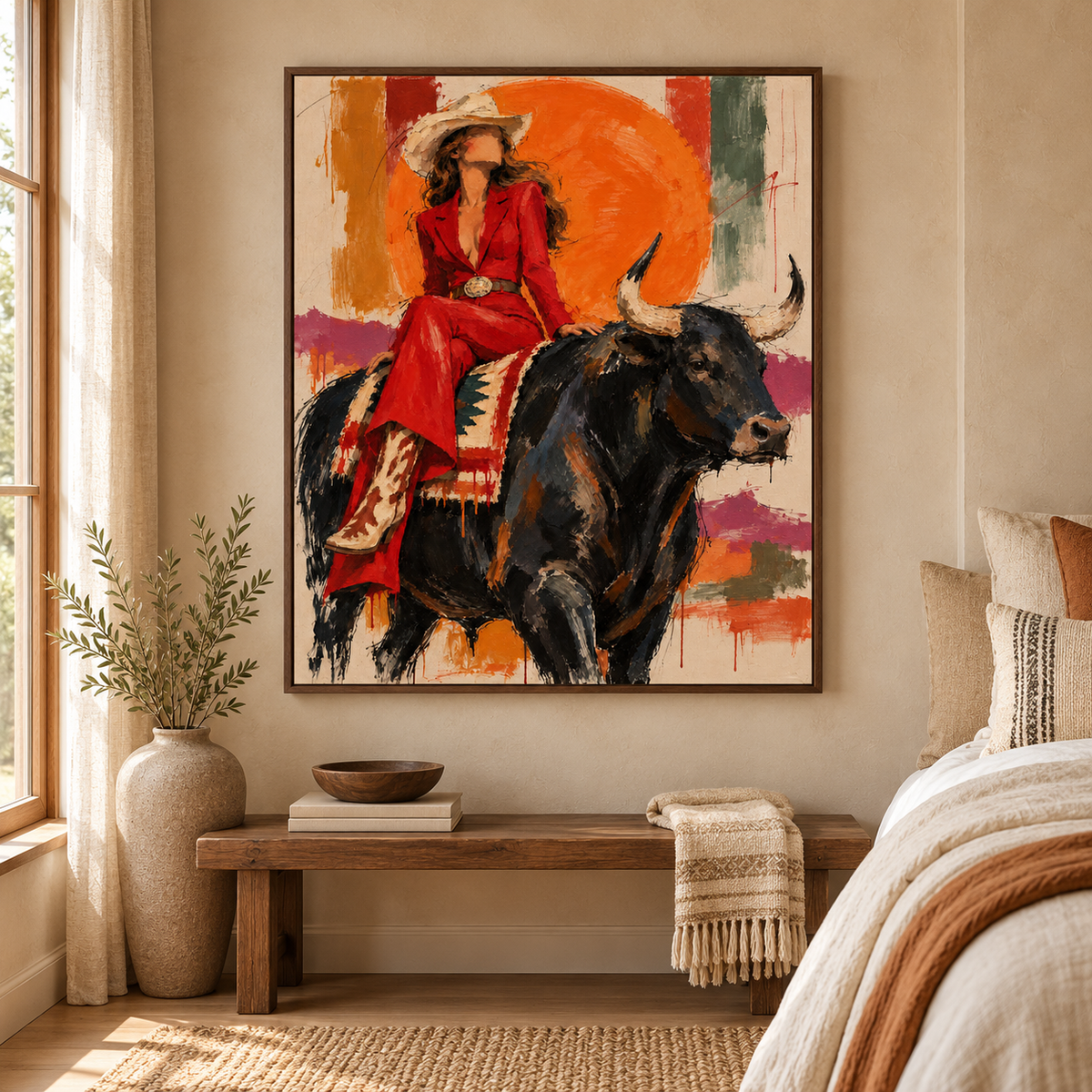Pop Art | Red Suit Longhorn Rider
