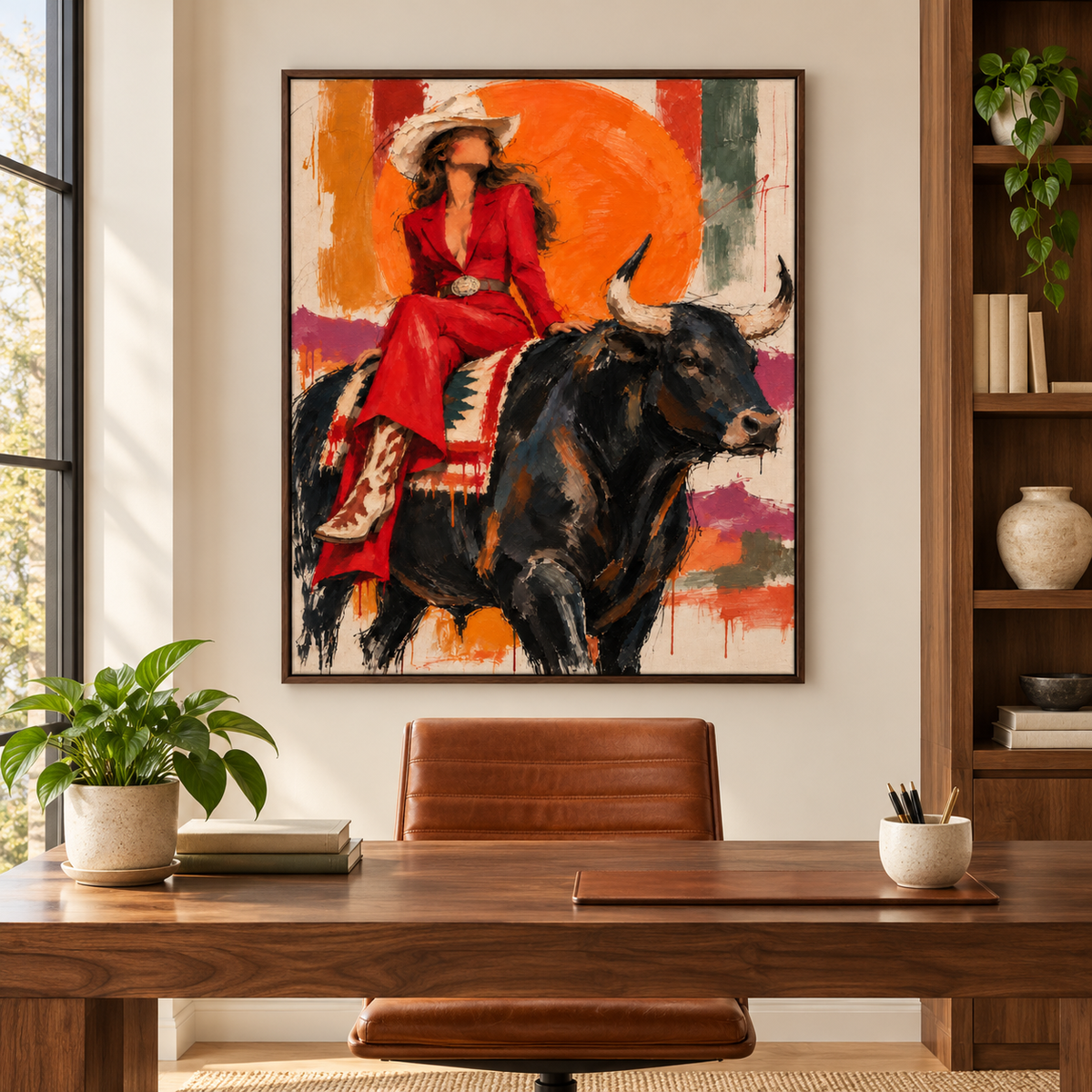 Pop Art | Red Suit Longhorn Rider