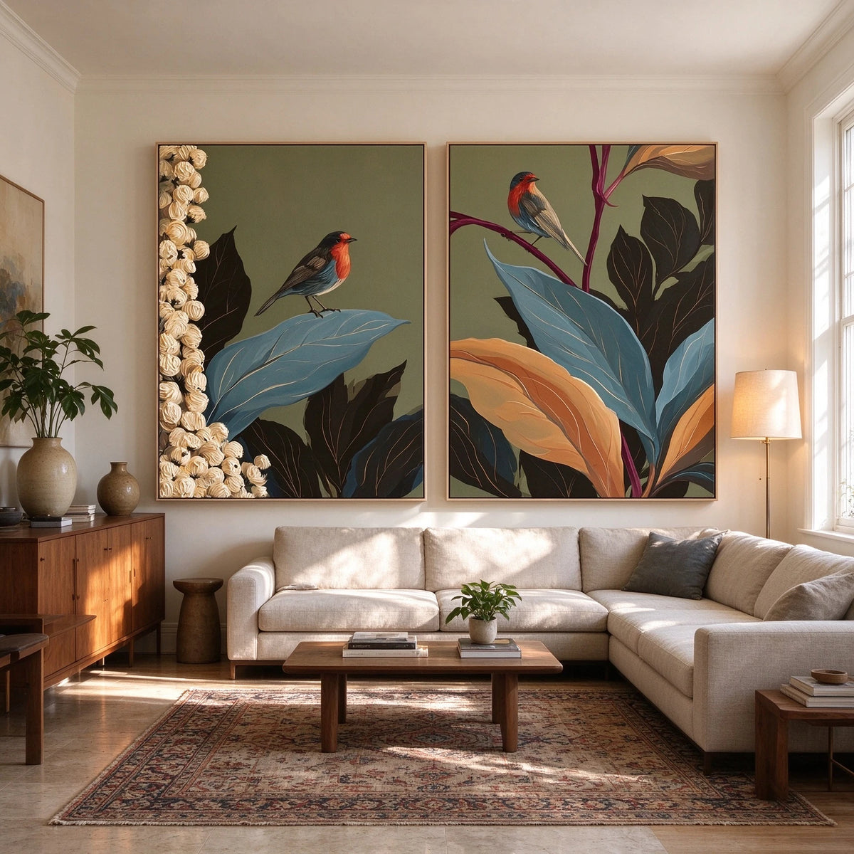 Birdsong Among Leaves — artwork in an interior setting 3