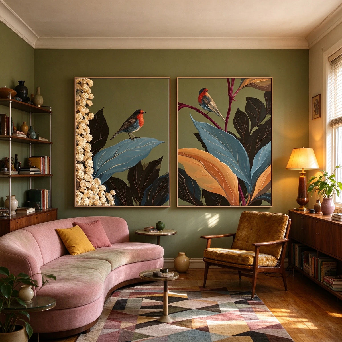 Birdsong Among Leaves — artwork in an interior setting 5