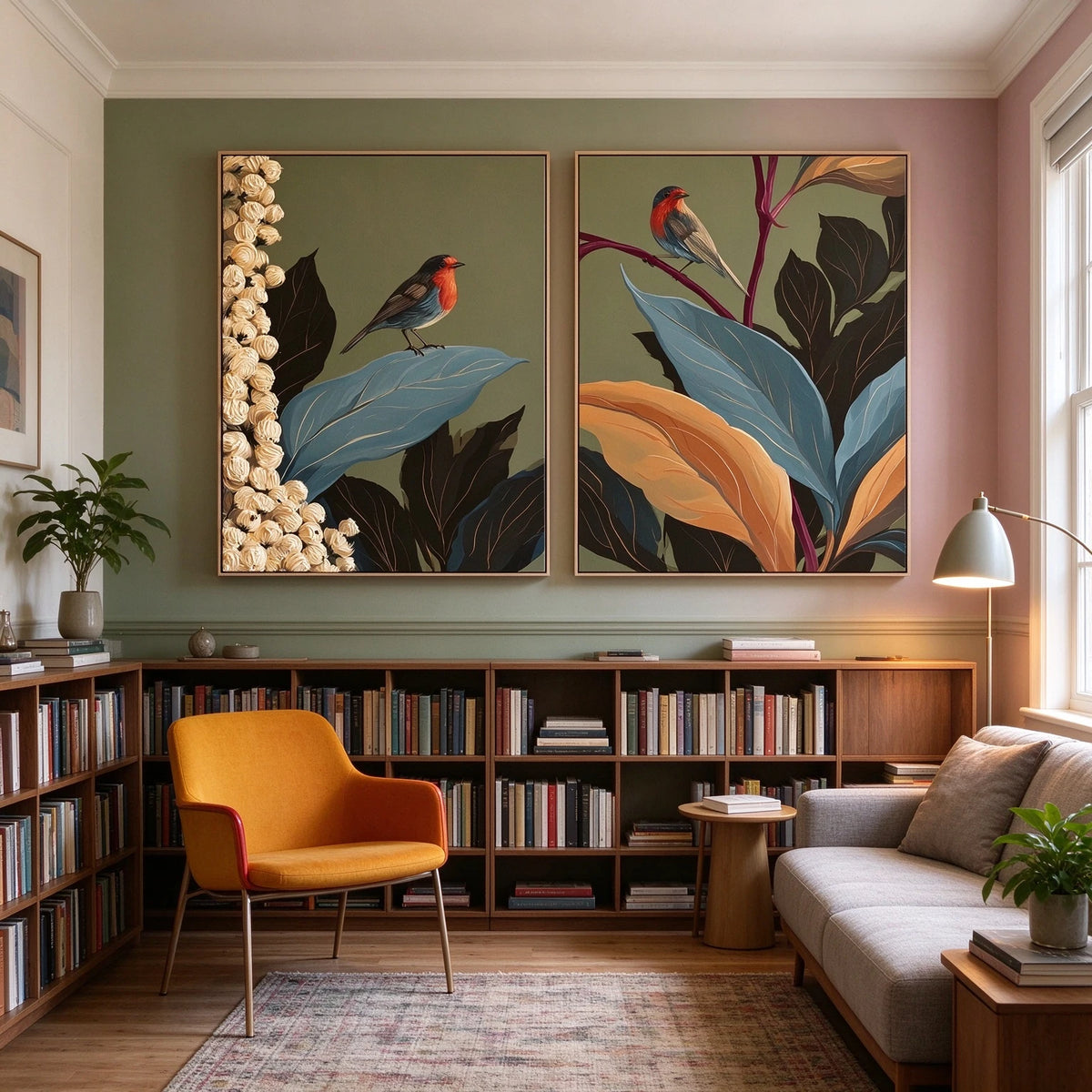 Birdsong Among Leaves — artwork in an interior setting 6