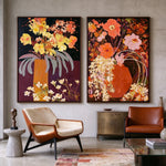 Bouquets in Burgundy — side view of the artwork