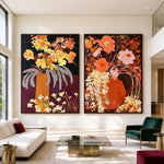 Bouquets in Burgundy — artwork in an interior setting 3