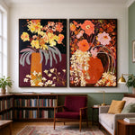 Bouquets in Burgundy — artwork in an interior setting 6
