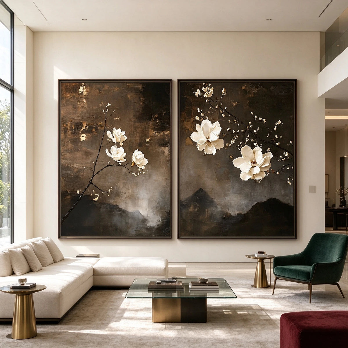 Magnolias at Dusk — artwork in an interior setting 3
