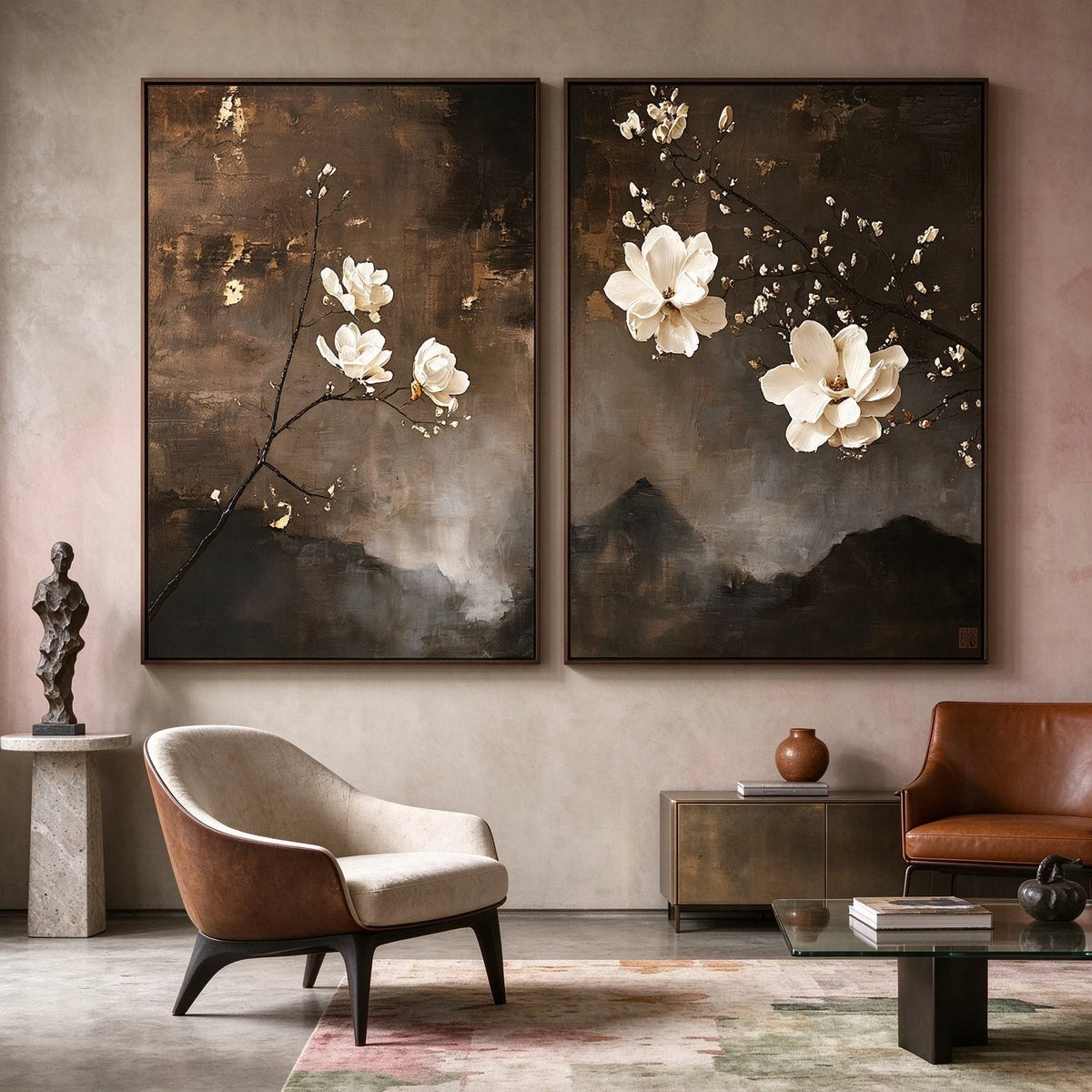 Magnolias at Dusk — artwork in an interior setting 4