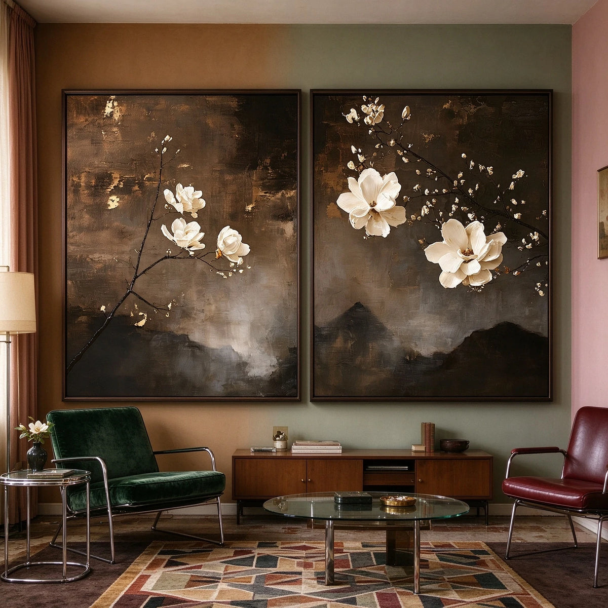 Magnolias at Dusk — artwork in an interior setting 5