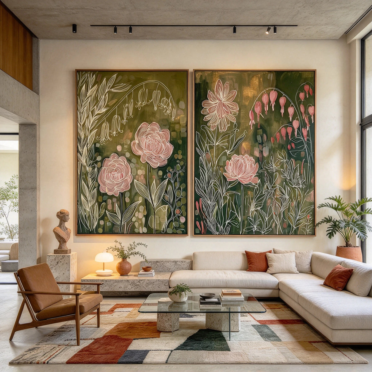 Roses in the Green — front view in a living space
