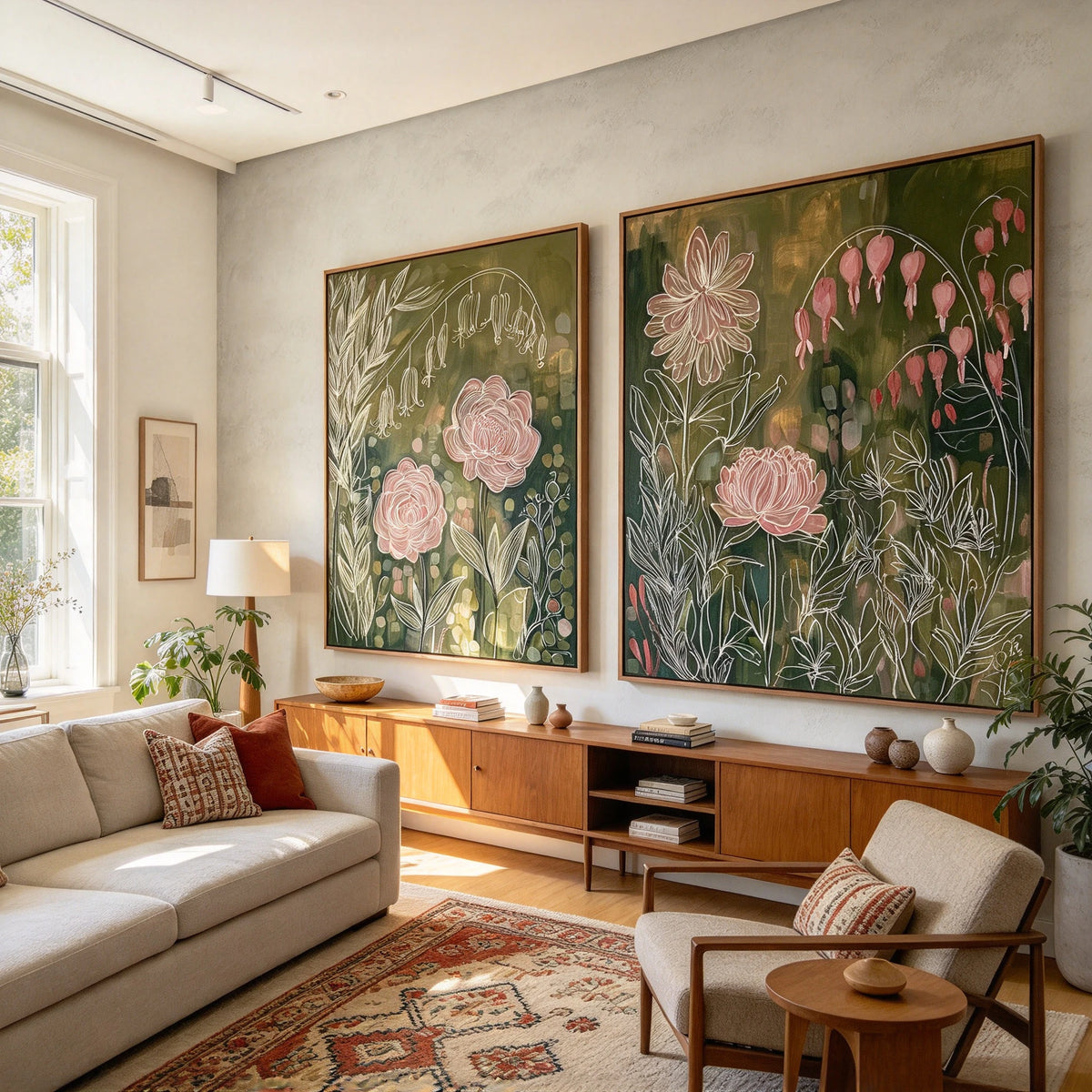Roses in the Green — side view of the artwork