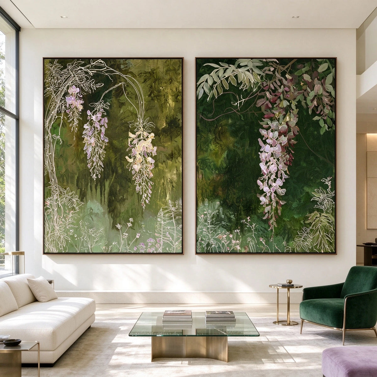 Wisteria After Rain — front view in a living space