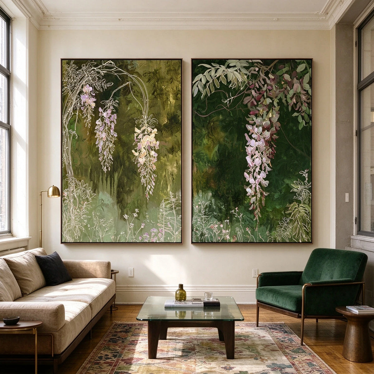 Wisteria After Rain — artwork in an interior setting 3