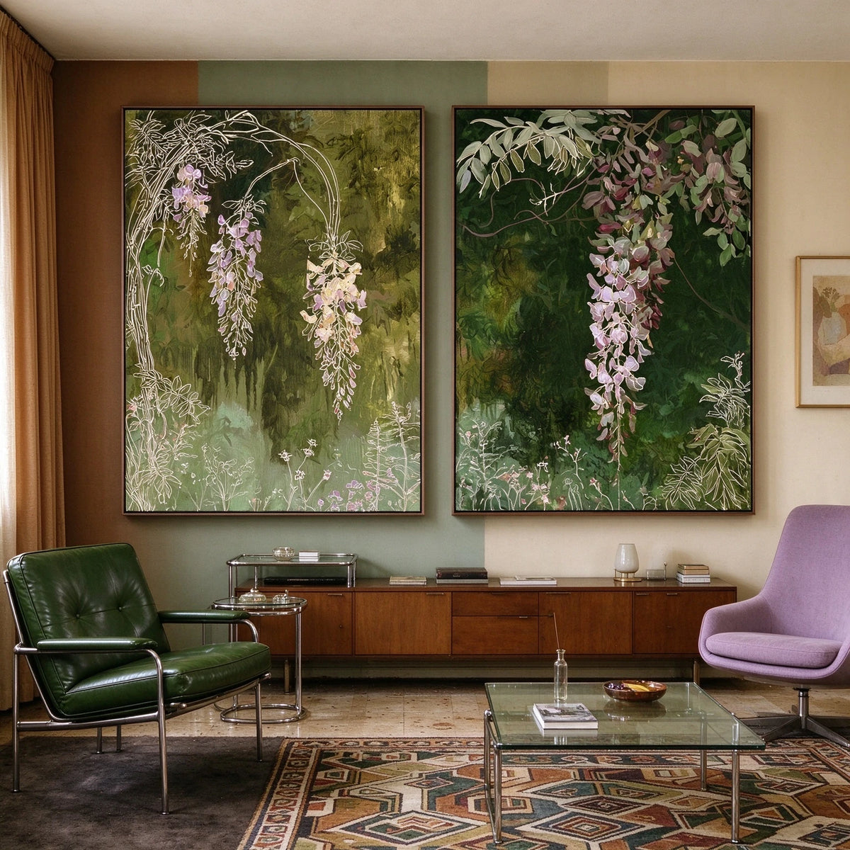 Wisteria After Rain — artwork in an interior setting 7