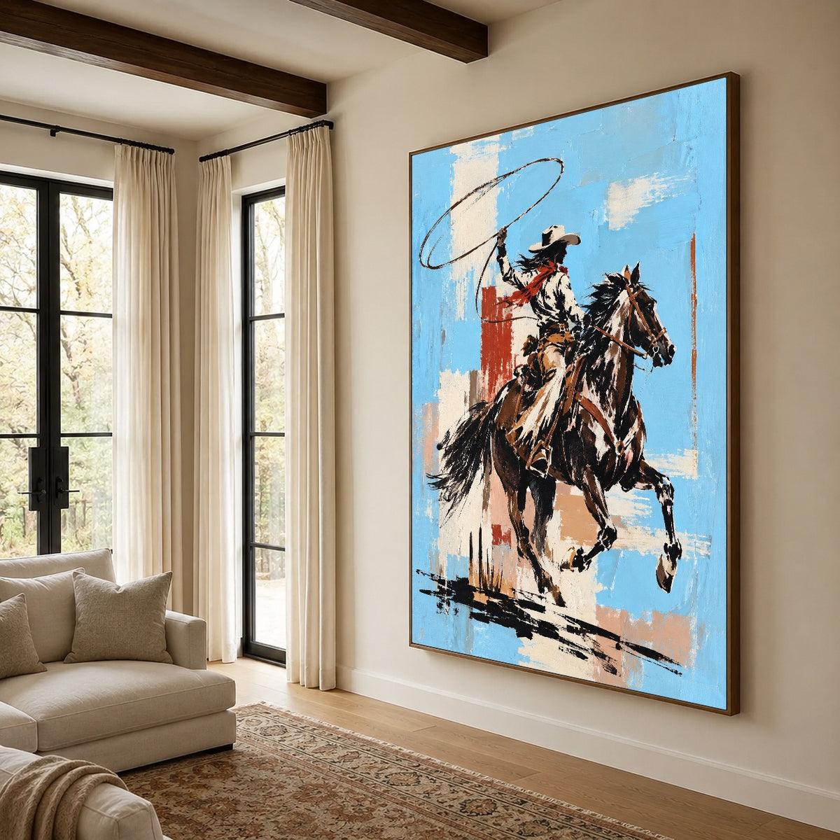Blue Sky Bronc — featured artwork in a living space