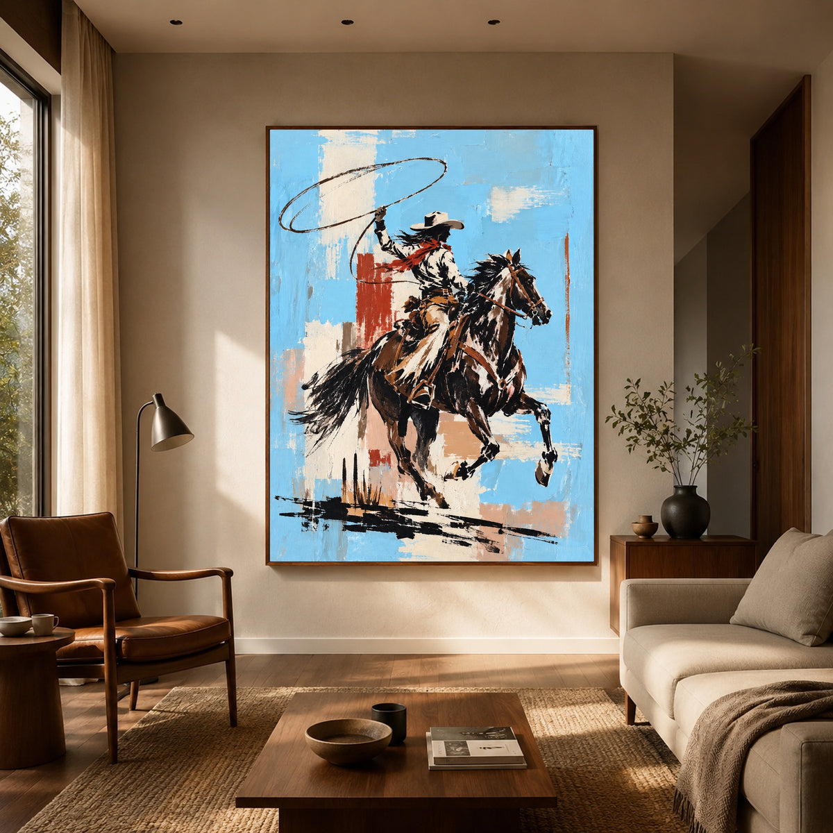 Blue Sky Bronc — artwork in an interior setting 4
