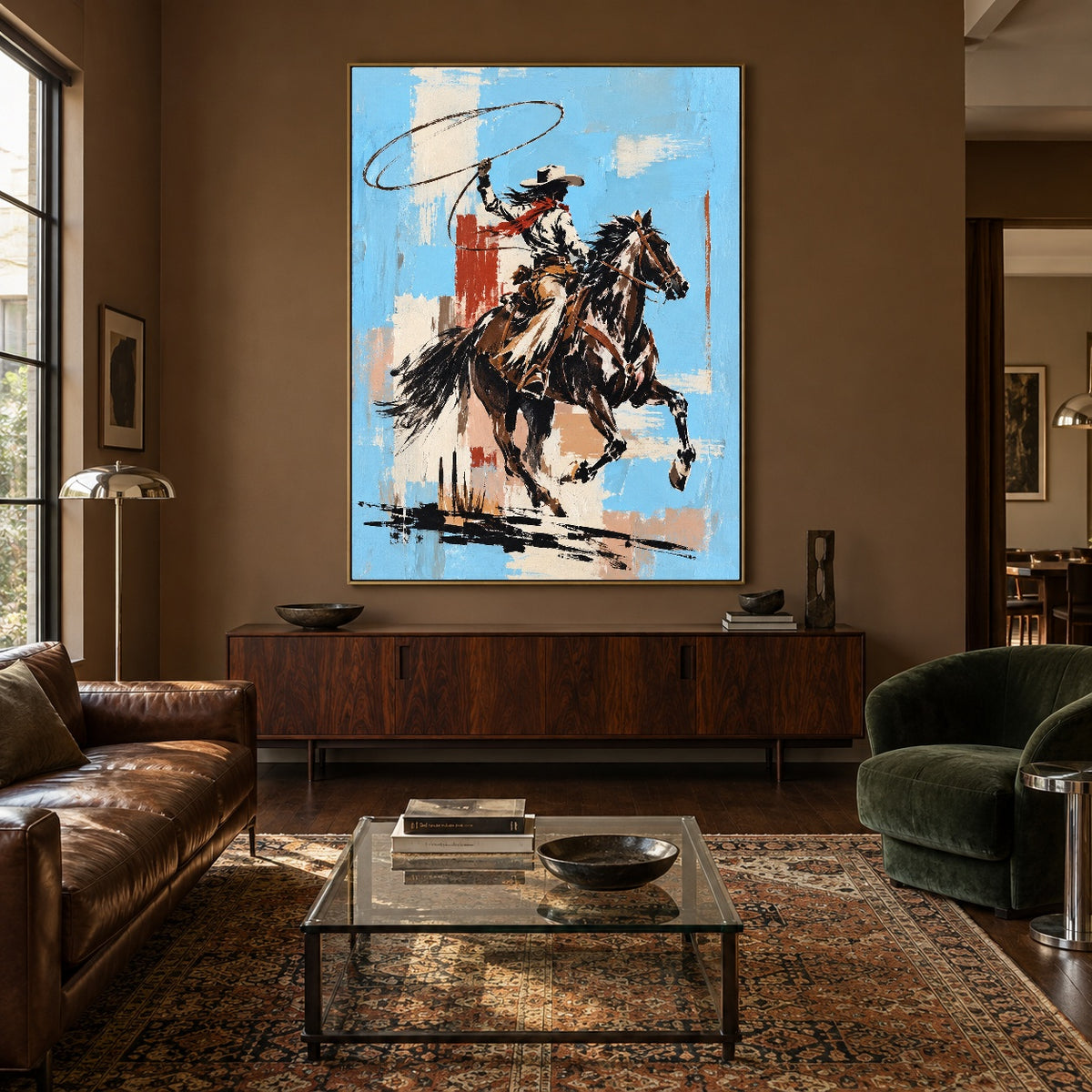 Blue Sky Bronc — artwork in an interior setting 8
