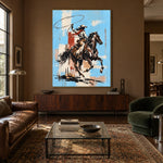 Blue Sky Bronc — artwork in an interior setting 8