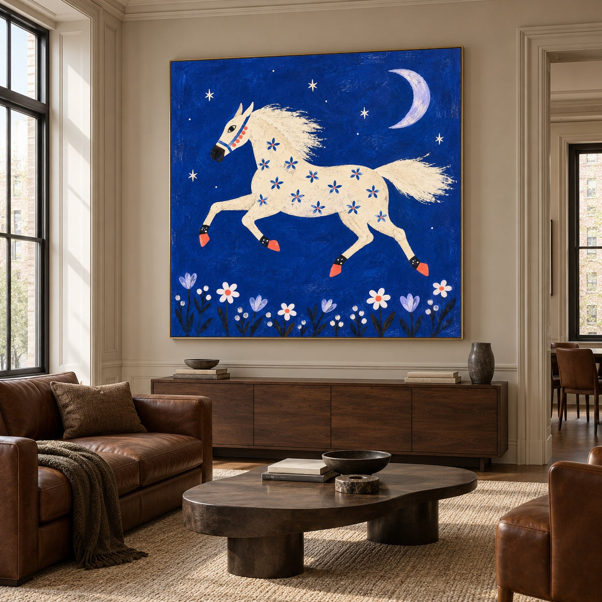 Cobalt Moon Gallop — artwork in an interior setting 3