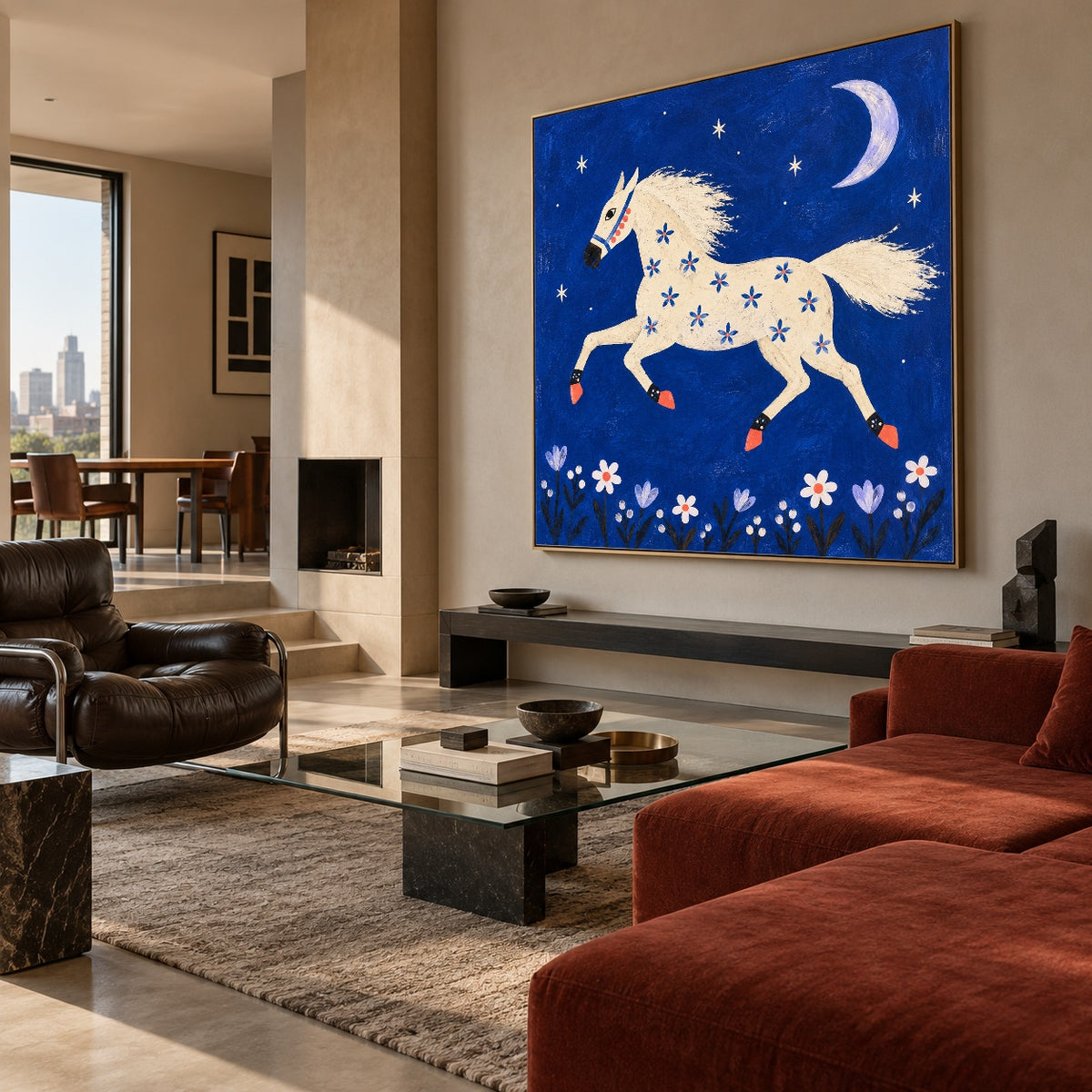 Cobalt Moon Gallop — artwork in an interior setting 5