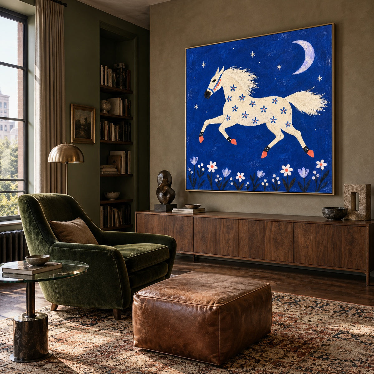 Cobalt Moon Gallop — artwork in an interior setting 8