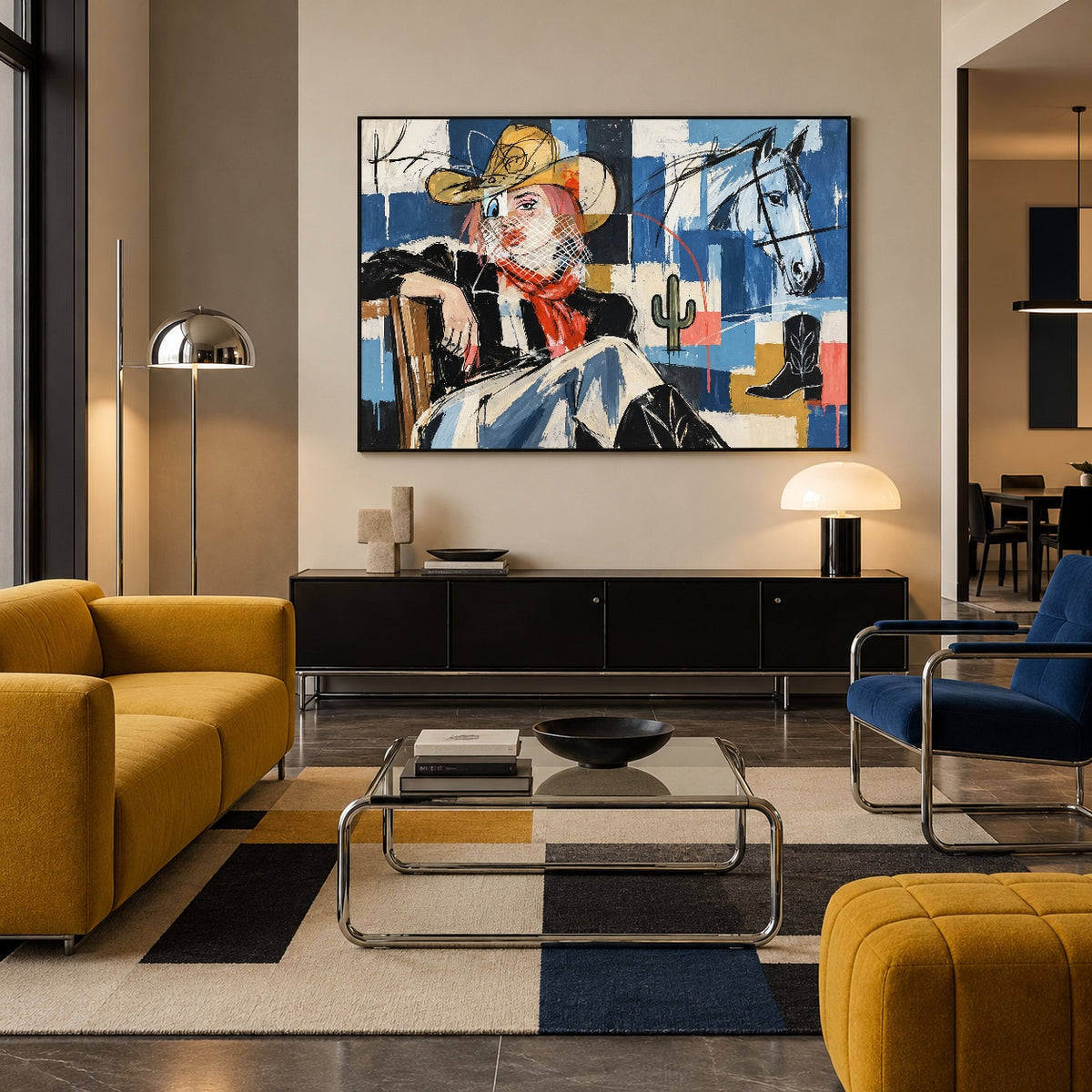 Cowgirl in Fragments — artwork in an interior setting 3