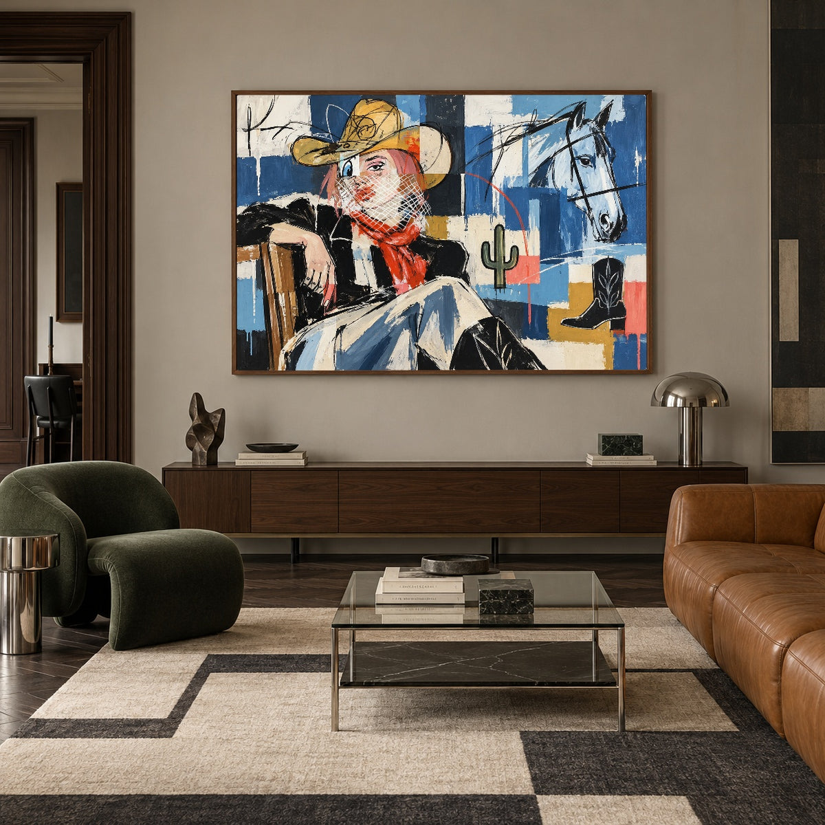 Cowgirl in Fragments — artwork in an interior setting 5