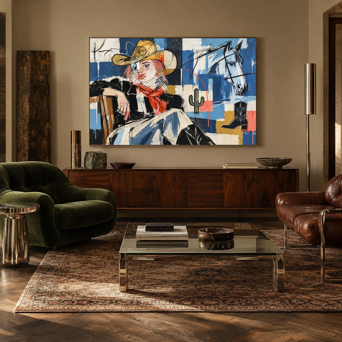 Cowgirl in Fragments — artwork in an interior setting 6