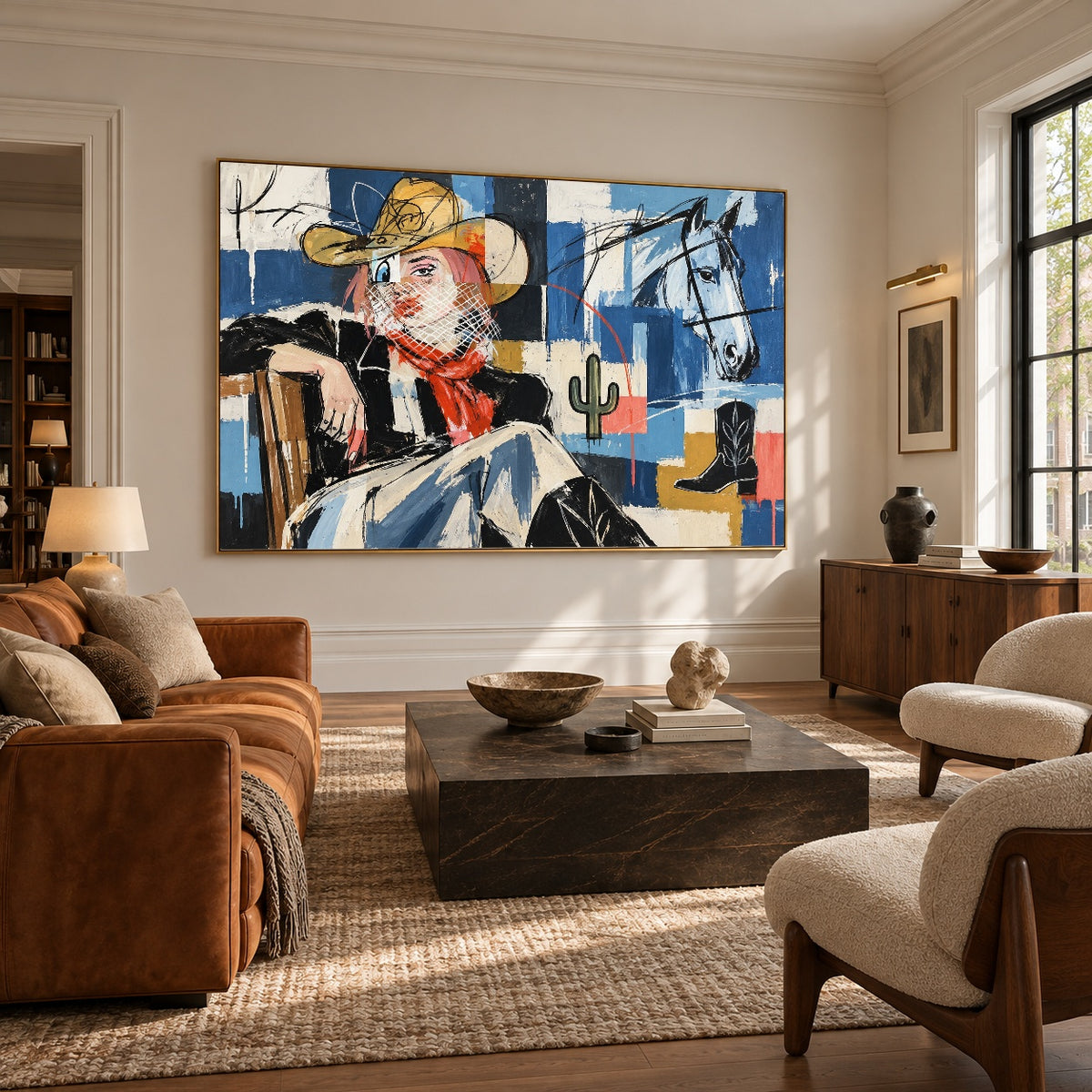 Cowgirl in Fragments — artwork in an interior setting 7
