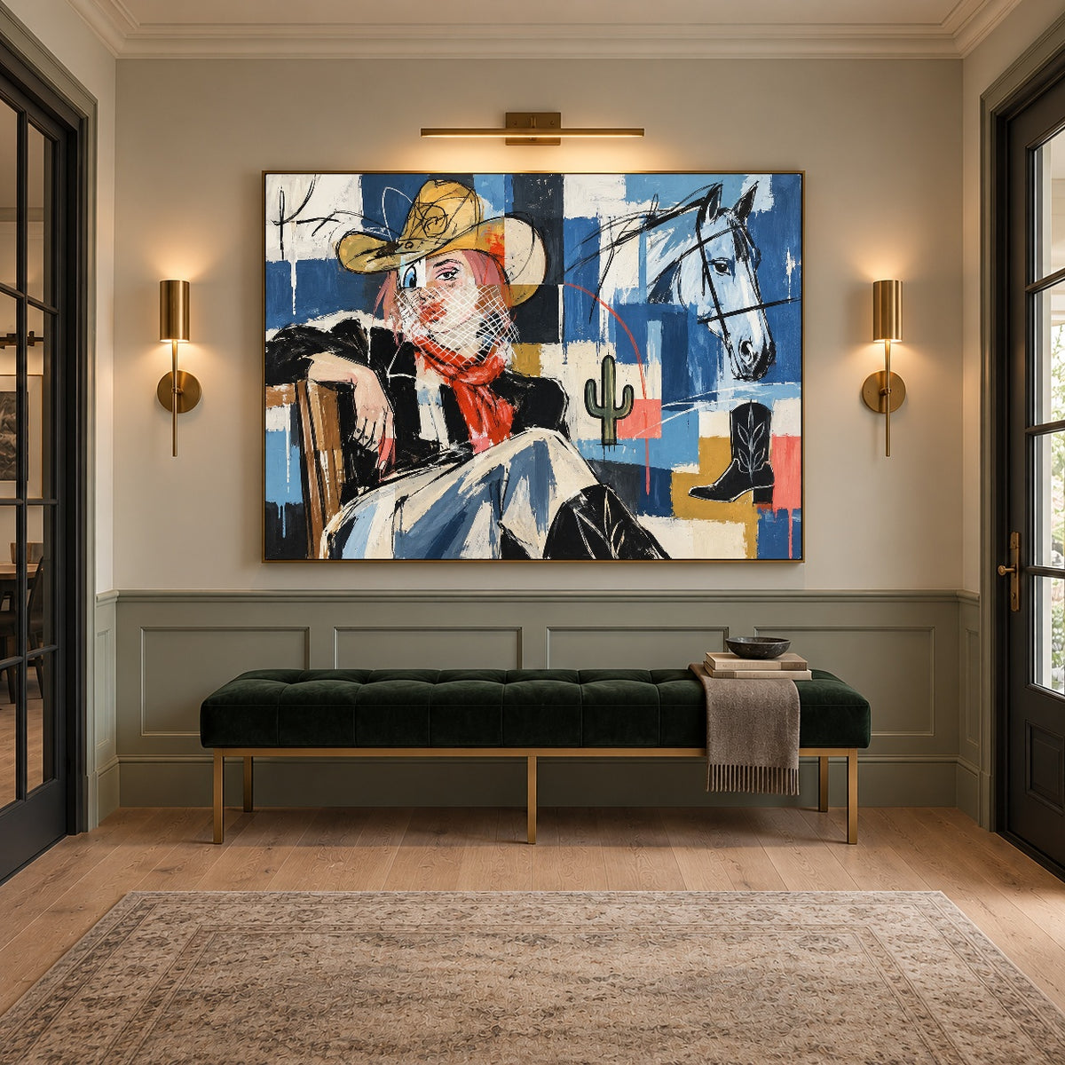 Cowgirl in Fragments — artwork in an interior setting 8