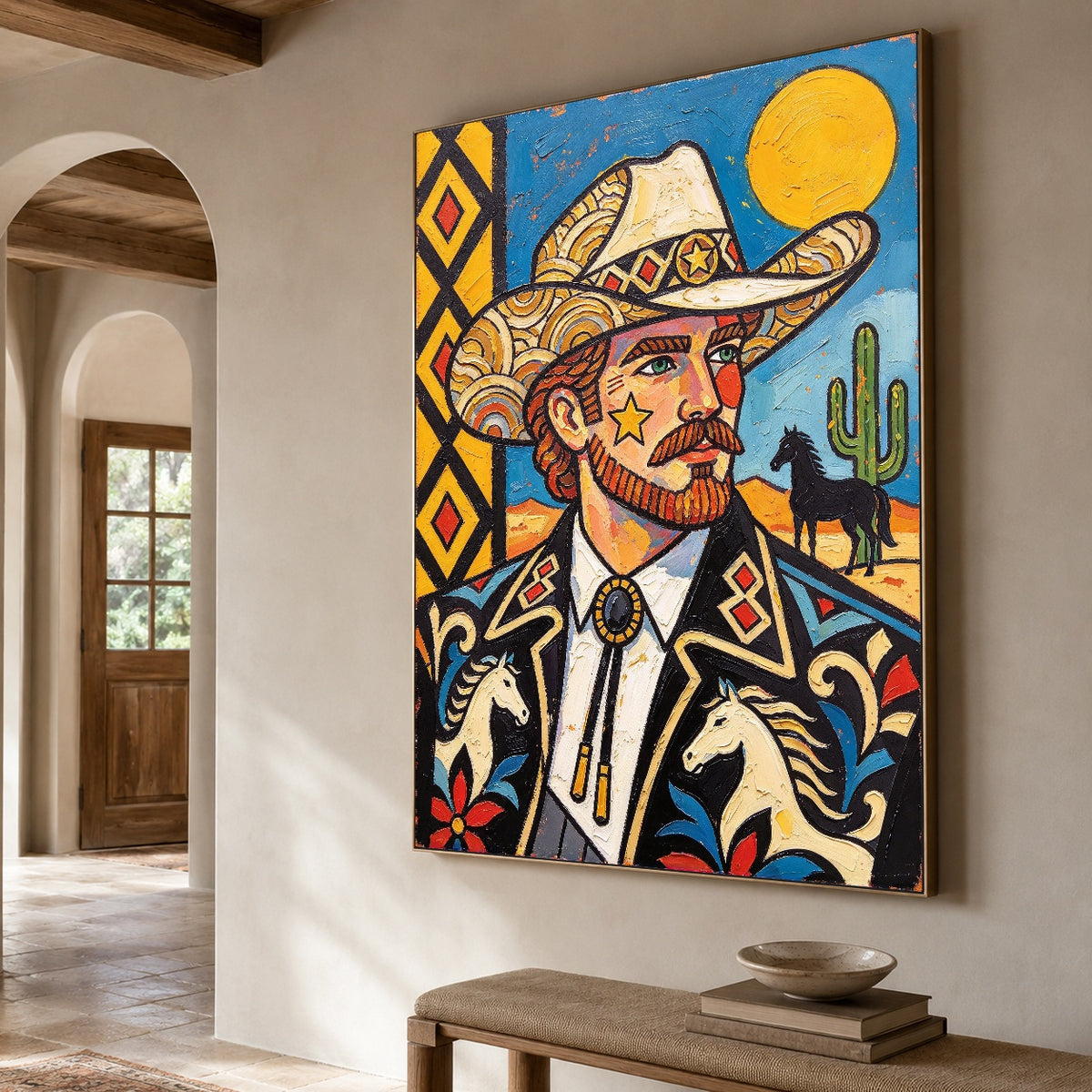 Desert Dandy Portrait — oblique side view of the artwork