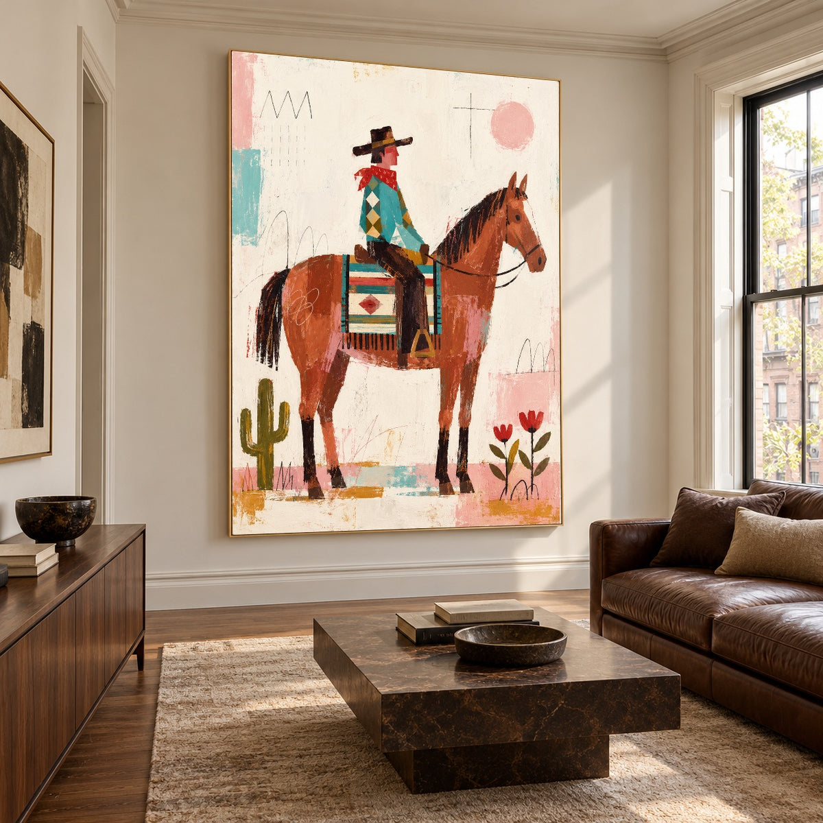 Desert Patchwork Ride — featured artwork in a living space