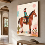 Desert Patchwork Ride — oblique side view of the artwork