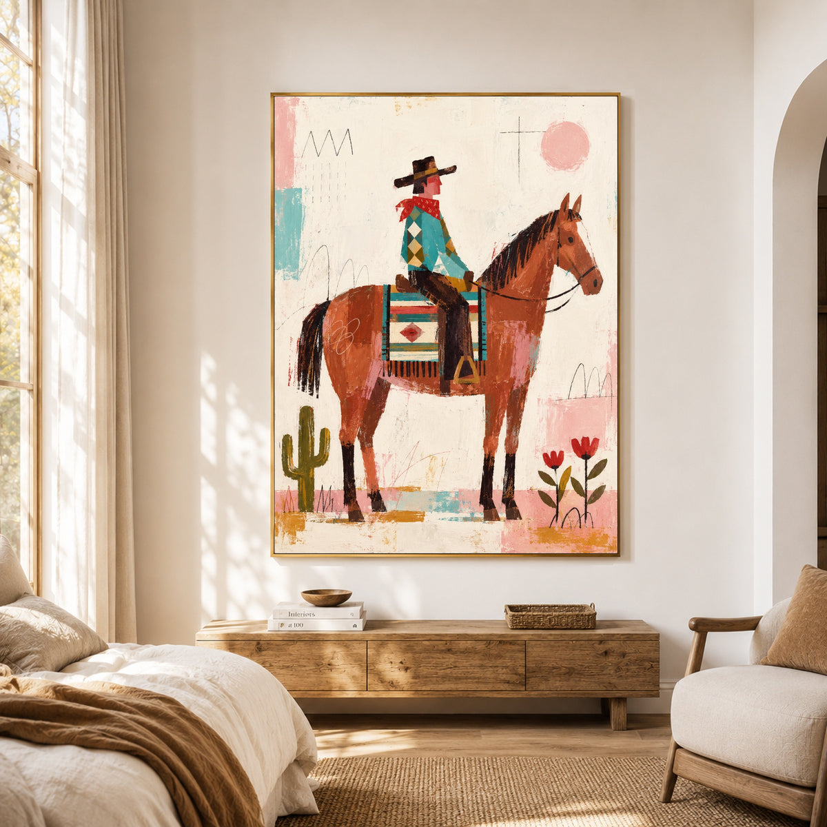 Desert Patchwork Ride — artwork in an interior setting 3