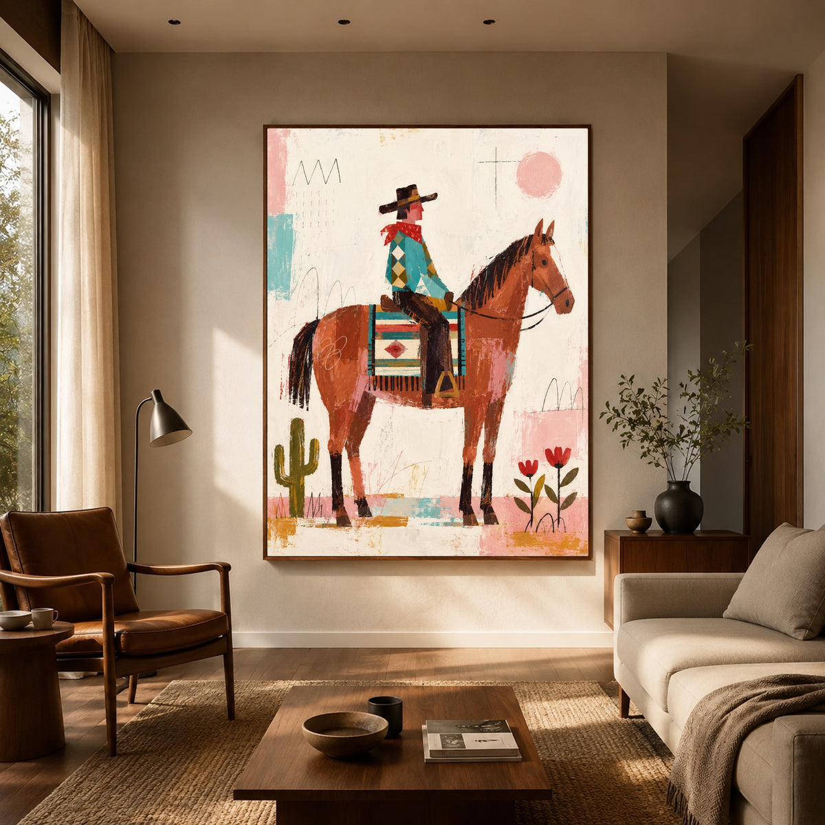 Desert Patchwork Ride — artwork in an interior setting 4