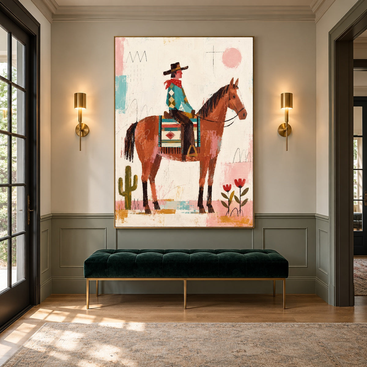 Desert Patchwork Ride — artwork in an interior setting 7
