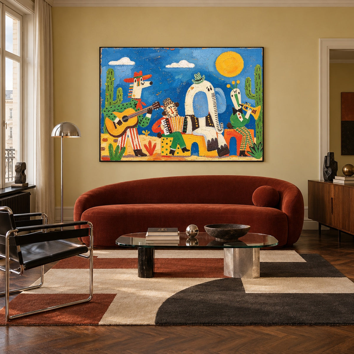 Fiesta Under Blue Skies — artwork in an interior setting 4