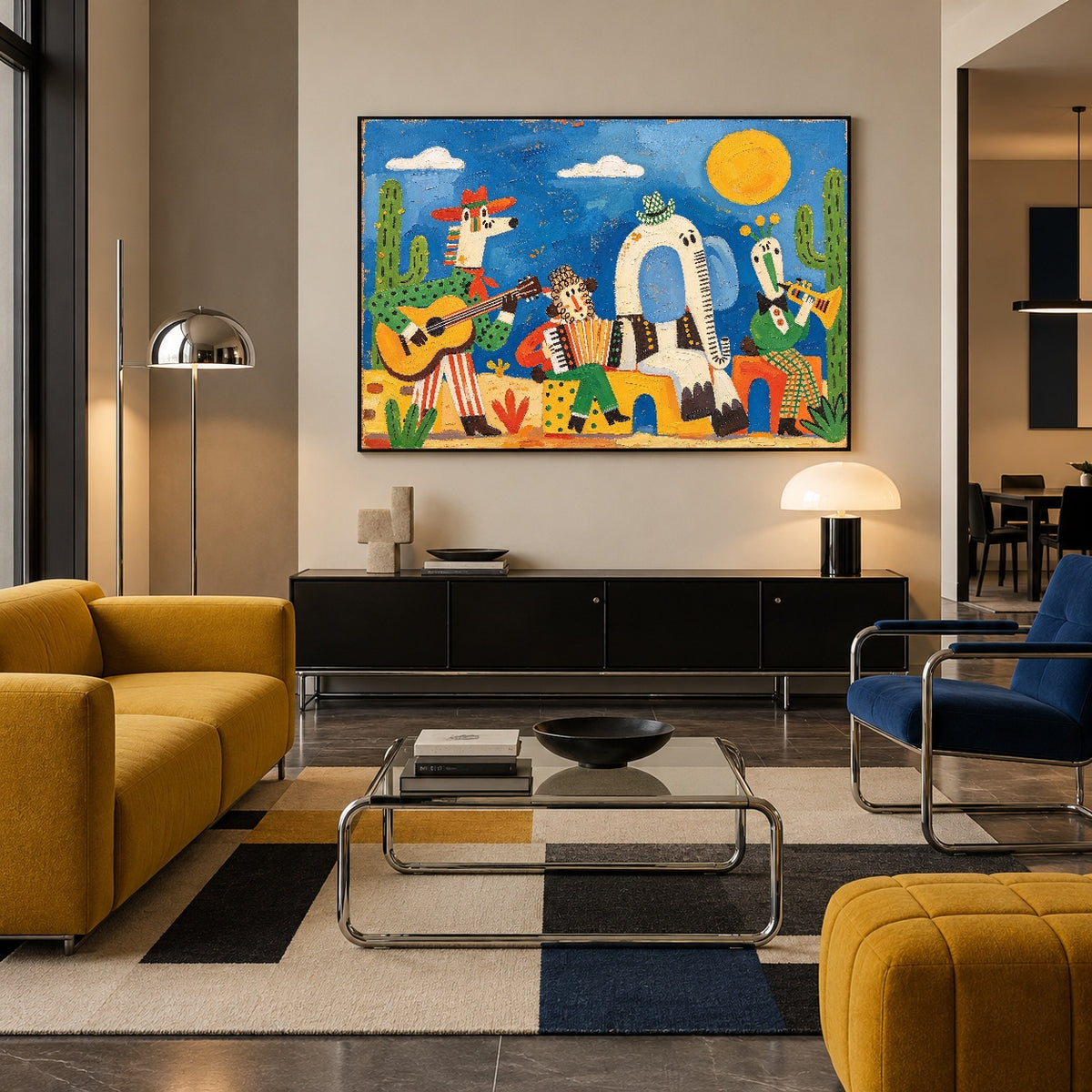 Fiesta Under Blue Skies — artwork in an interior setting 5